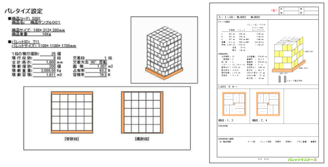 バンニングマスター パレット パレット専用 積付け自動計算ソフト